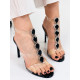 Luxusní dámské černé sandály s ozdobnými kamínky