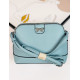 Modrá dámská kabelka s mašlí a řemínkem