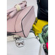 Růžová dámská kabelka s mašlí a řemínkem