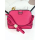 Růžová dámská kabelka s mašlí a řemínkem