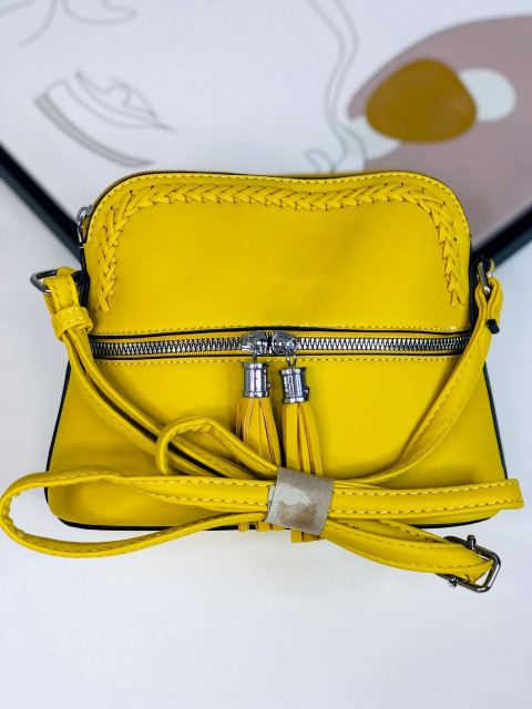 Žlutá dámská kabelka s třásněmi