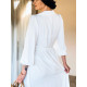 Dlouhé exkluzivní dámské šaty s vázáním - bílé