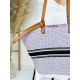 Dámská fialová slaměná kabelka s řemínkem
