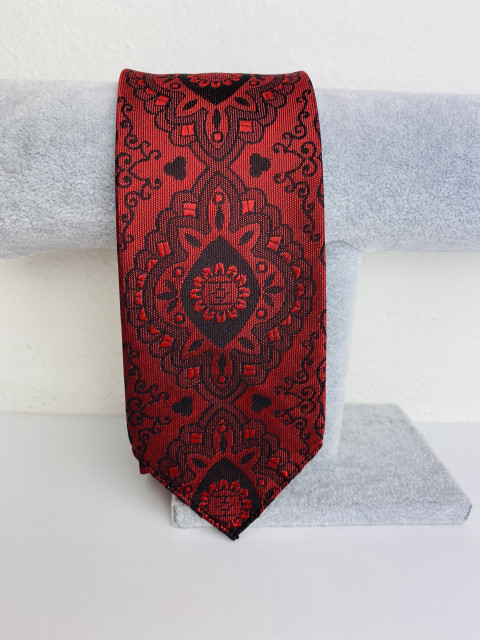 Pánská bordó úzká kravata