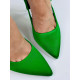 Dámské saténové exkluzivní sandály - zelené