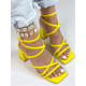 Dámské sandály na nízkém podpatku - žluté