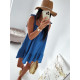 Dámské krátké letní šaty s volány - modré