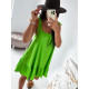Dámské krátké letní šaty s volány - zelené