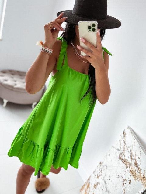 Dámské krátké letní šaty s volány - zelené