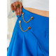 Dámská modrá kalhotová sukně s řetízkem