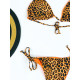 Dámské oboustranné leopardí plavky - oranžové