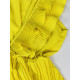 Dámský plisovaný overal s volány a páskem - žlutý - KAZOVÉ