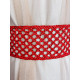 Dámský pletený pásek s vázáním - červený
