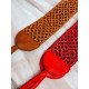 Dámský pletený pásek s vázáním - červený