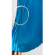 Dámské elegantní plisované šaty s páskem - světle modré - KAZOVÉ