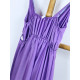 Dámské dlouhé fialové saténové šaty - KAZOVÉ