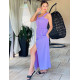 Dámské dlouhé letní šaty s knoflíčky - fialové