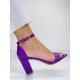 Dámské sandály na tlustém podpatku - fialové