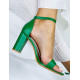 Dámské sandály na tlustém podpatku - zelené