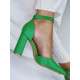 Dámské zelené sandály s tlustým podpatkem