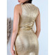 Exkluzivní dámské zlaté společenské šaty s třásněmi