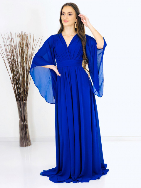 Dámské dlouhé modré společenské šaty Grece