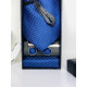 Pánský modrý 4 dílný set: kravata, kapesník, spona a manžetové knoflíky