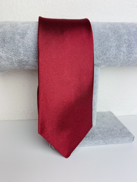 Pánská bordó úzká kravata