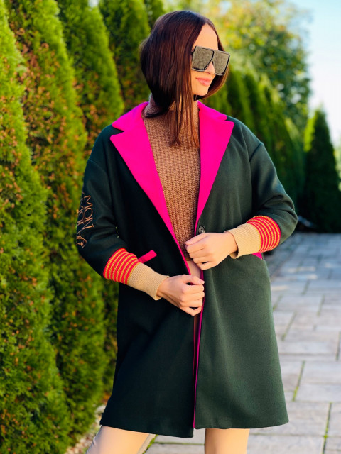 Dámský exkluzivní kabát MON AMOUR - zelený