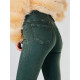 Dámské zelené elastické džíny s vysokým pasem ZIAM