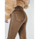 Dámské hnědé push-up elastické džíny s vysokým pasem ORIA