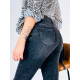 Dámské push-up elastické džíny se zipy PERA - šedé