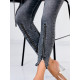 Dámské push-up elastické džíny se zipy - šedé