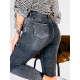 Dámské push-up elastické džíny se zipy - šedé