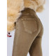 Dámské hnědé push-up elastické džíny s vysokým pasem ORIA