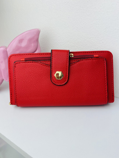 Prostorná červená dámská peněženka Mia