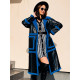 Luxusní dámský černo-modrý kabát s kapsami