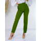 Dámské elegantní kalhoty s vysokým pasem a knoflíčky - zelené