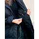 Dámská zimní prošívaná bunda s kožešinovou kapucí - černá