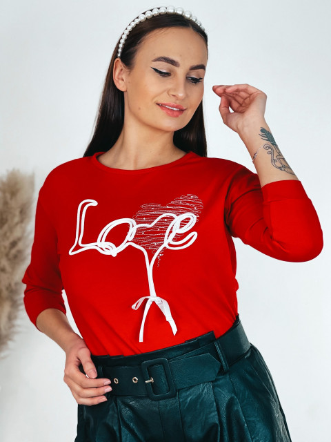 Dámska mikina/tričko LOVE - červená