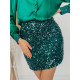 Dámská flitrovaná sukně s gumičkou v pase - zelená