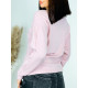 Dámský oversize úpletový svetr - růžový