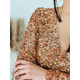 Dámský starorůžový společenský komplet saténová sukně + flitrovaný top