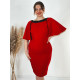 Dámske krátke červené spoločenské šaty s veľkými rukávmi