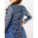 Exkluzivní dámské dlouhé áčkové společenské šaty - modré