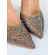 Exkluzivní dámské sandály s ozdobnými kamínky - měděné