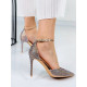 Exkluzivní dámské sandály s ozdobnými kamínky - měděné