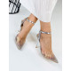 Exkluzivní dámské transparentní sandály s kamínky - stříbrné