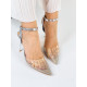 Exkluzivní dámské transparentní sandály s kamínky - stříbrné
