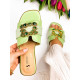 Dámské zelené pantofle s brož a kamínky - Herme